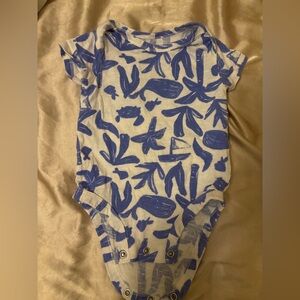 Carter's Blue and White Ocean Patterned Bodysuit